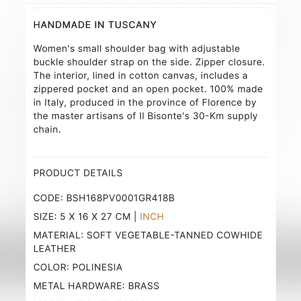 NWT Il Bisonte Belcanto Vacchetta Leather Shoulder Bag - Picture 12 of 13